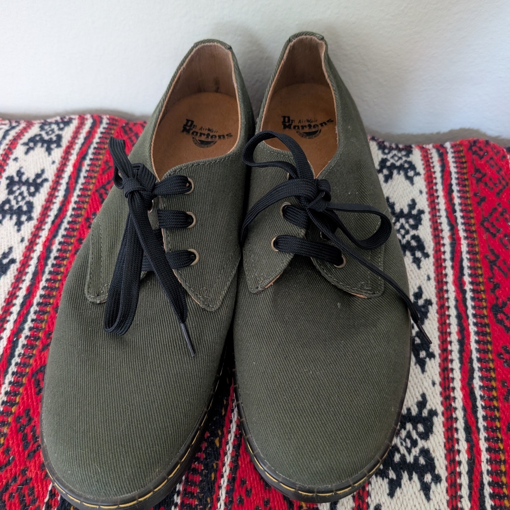 Dr. Martens Men's Green Canvas Shoes
